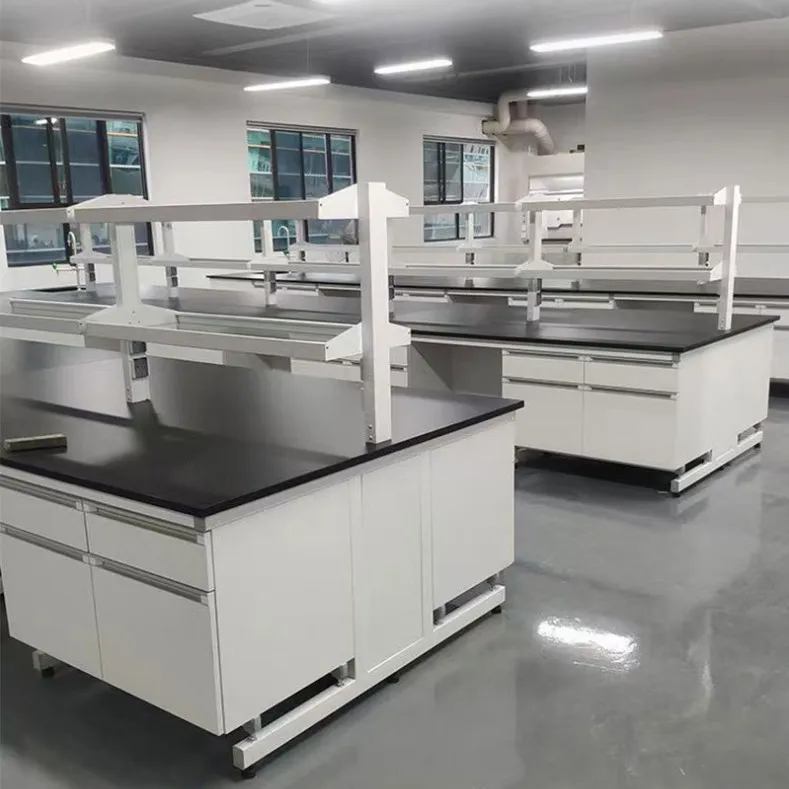Chemical Resistance Phenolic Resin Tabletop Central Bench School Biology Laboratory Furniture Lab Table
