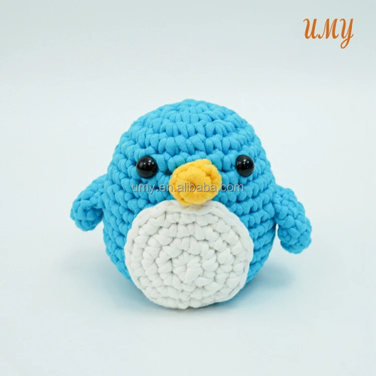 Easy-To-Do Customized Animal Yarn Learn To Beginner Diy Mini Handmade Craft Projector Penguin Crochet Kit  For Kids