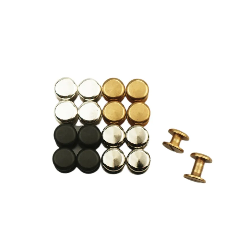 Solid Brass BOR Color Black Color Antique Silver Nickel Plated Chicago Screws 20PCS 10mm*5mm & 10mm*8mm