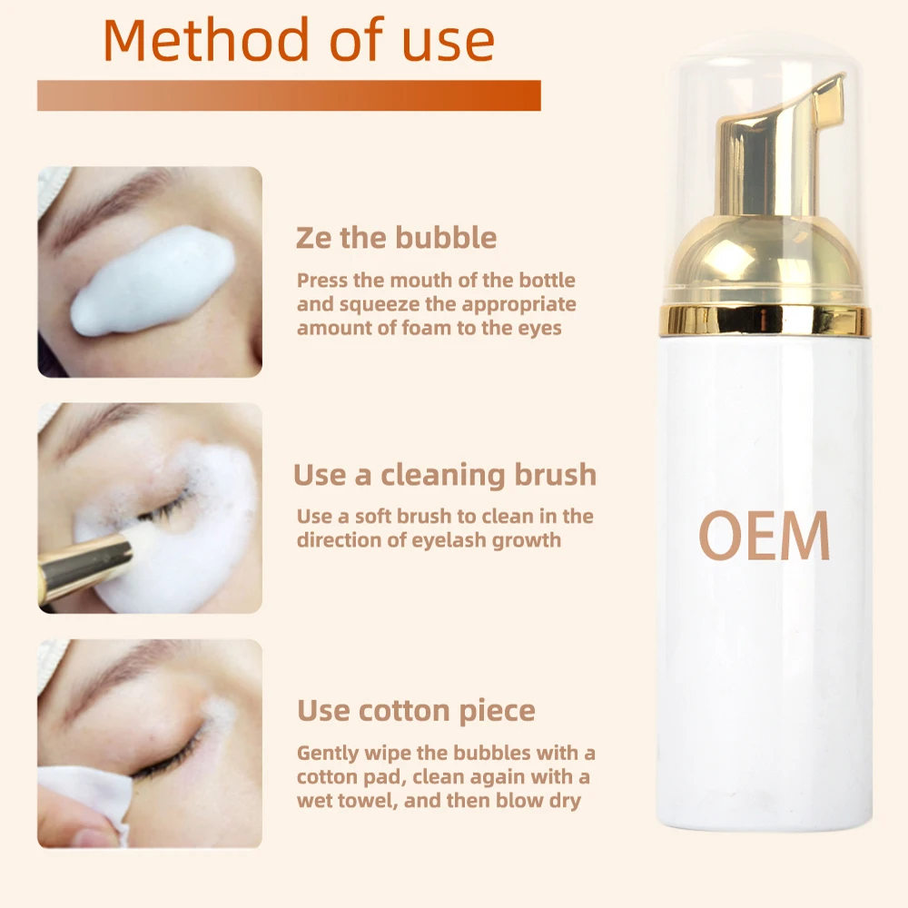 Daily Mini Lash Shampoo Custom Label Eye Make-up Remover Eyelash Shampoo Eyelash Extension 50ml Lash Shampoo