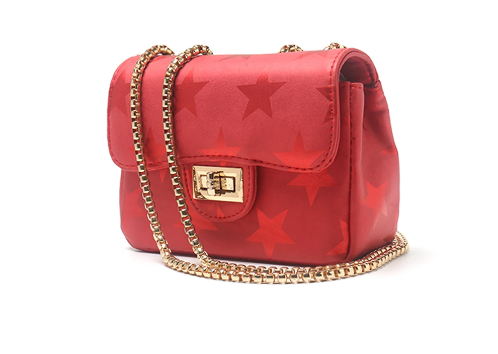 
2020 New Arrivals High Quality Original Handbag PU Leather Stars pattern Shoulder black Bag women ladies bags 