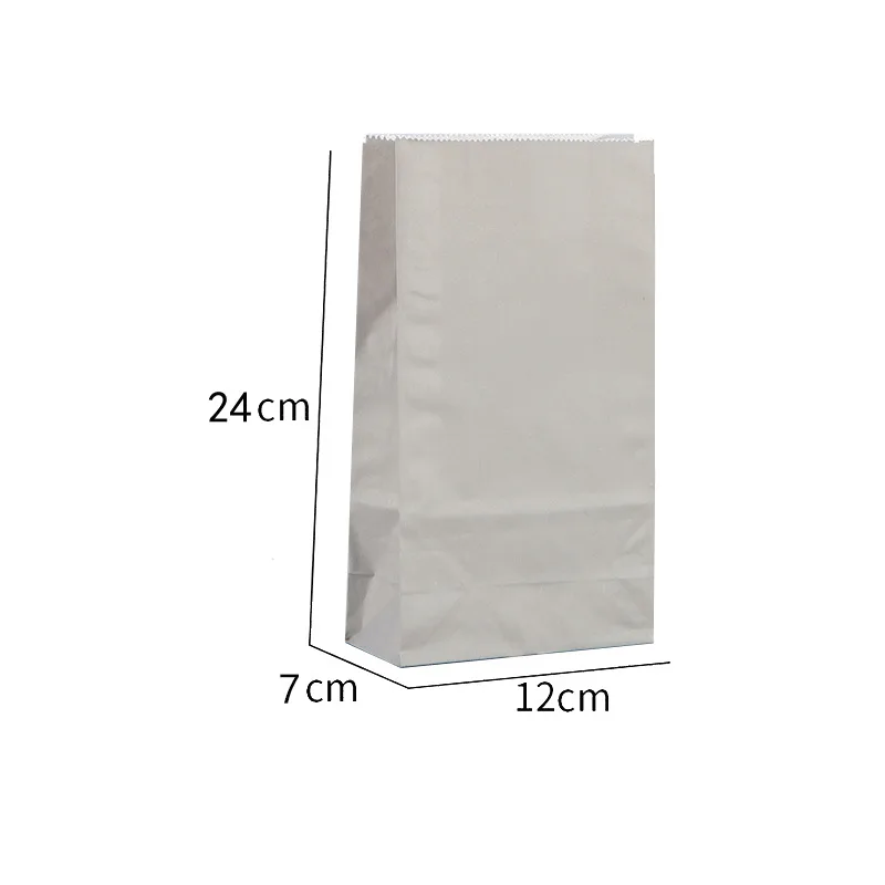 Portable Macaron Solid Color Sweets Cookies Biscuit Takeout Paper Bag No Handle Kraft Food Bags