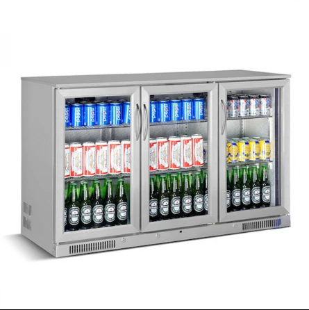 338L triple glass doors automatic defrost commercial back bar beer display fridge/coolers/freezers/refrigerators/chiller
