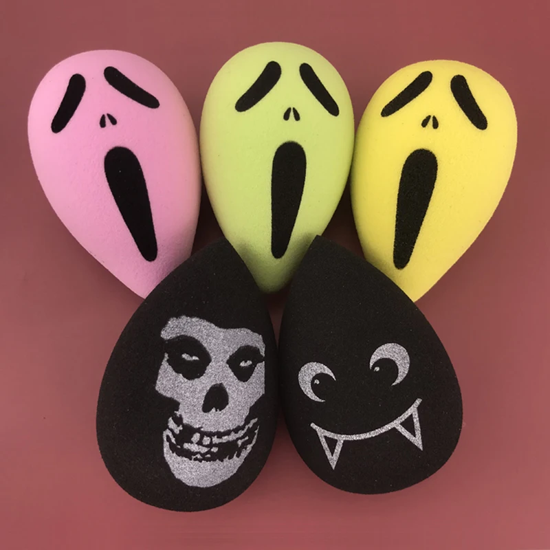 2022 Hot Sale wholesale Low Moq Custom Private Label Logo Super Soft Cute Puff Ghost Scream Pumpkin Makeup Sponge