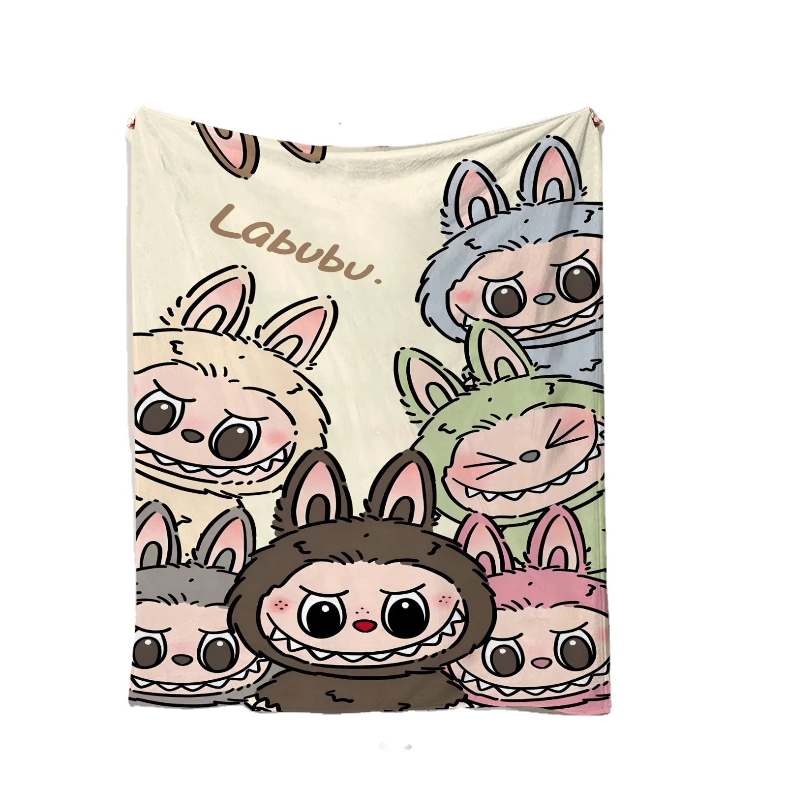 New Labubu Cartoon Anime Flannel Blanket Labubu Throw Home Sofa Lunch Break Blankets Student Blankets Nap Gift