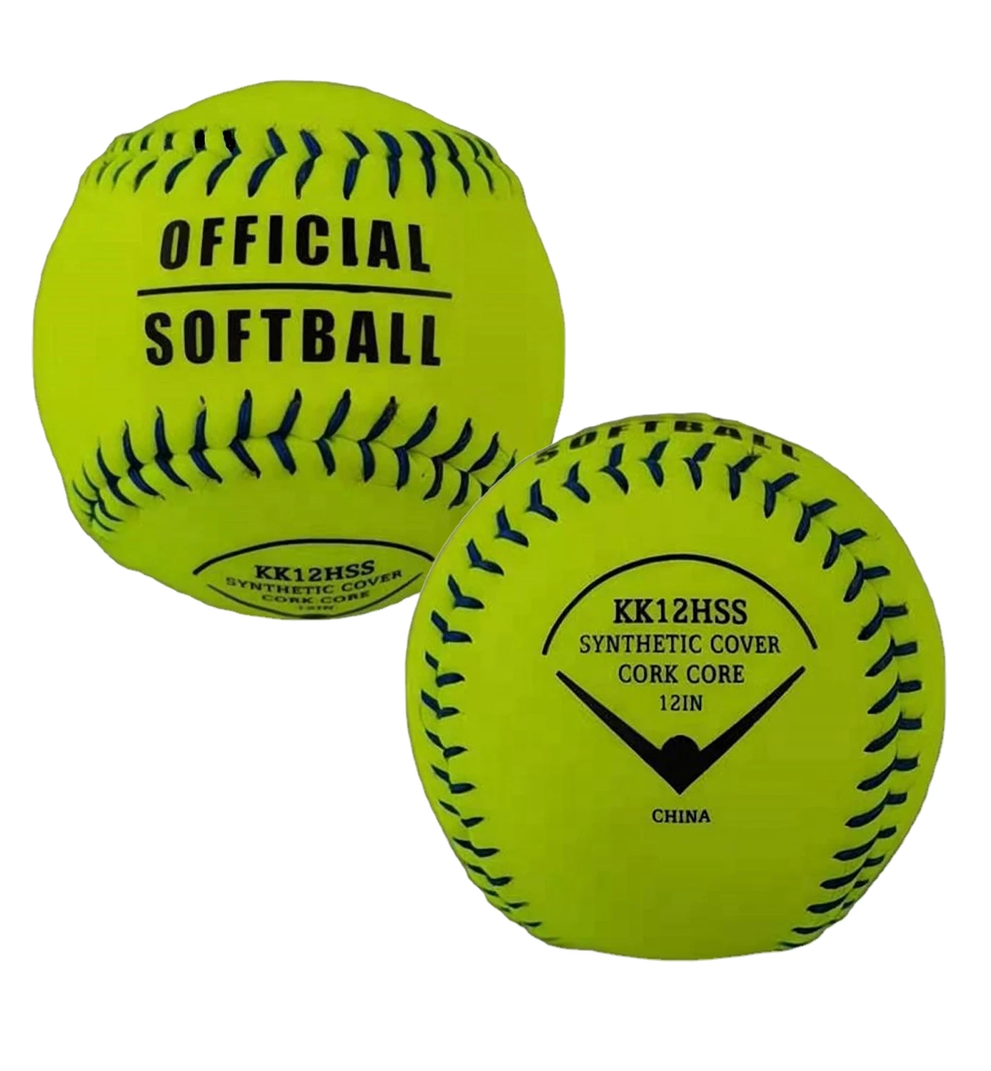 12inch Synthetic Leather Cover Cork Core training practice signature Softball Leather softball