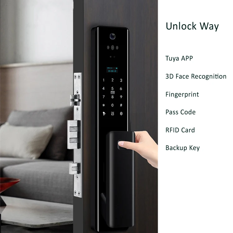 Smart Locks Door With Camera Smart Lock Entry Door Remote Controlled 3D Face Recognition Smart Electric Lock
