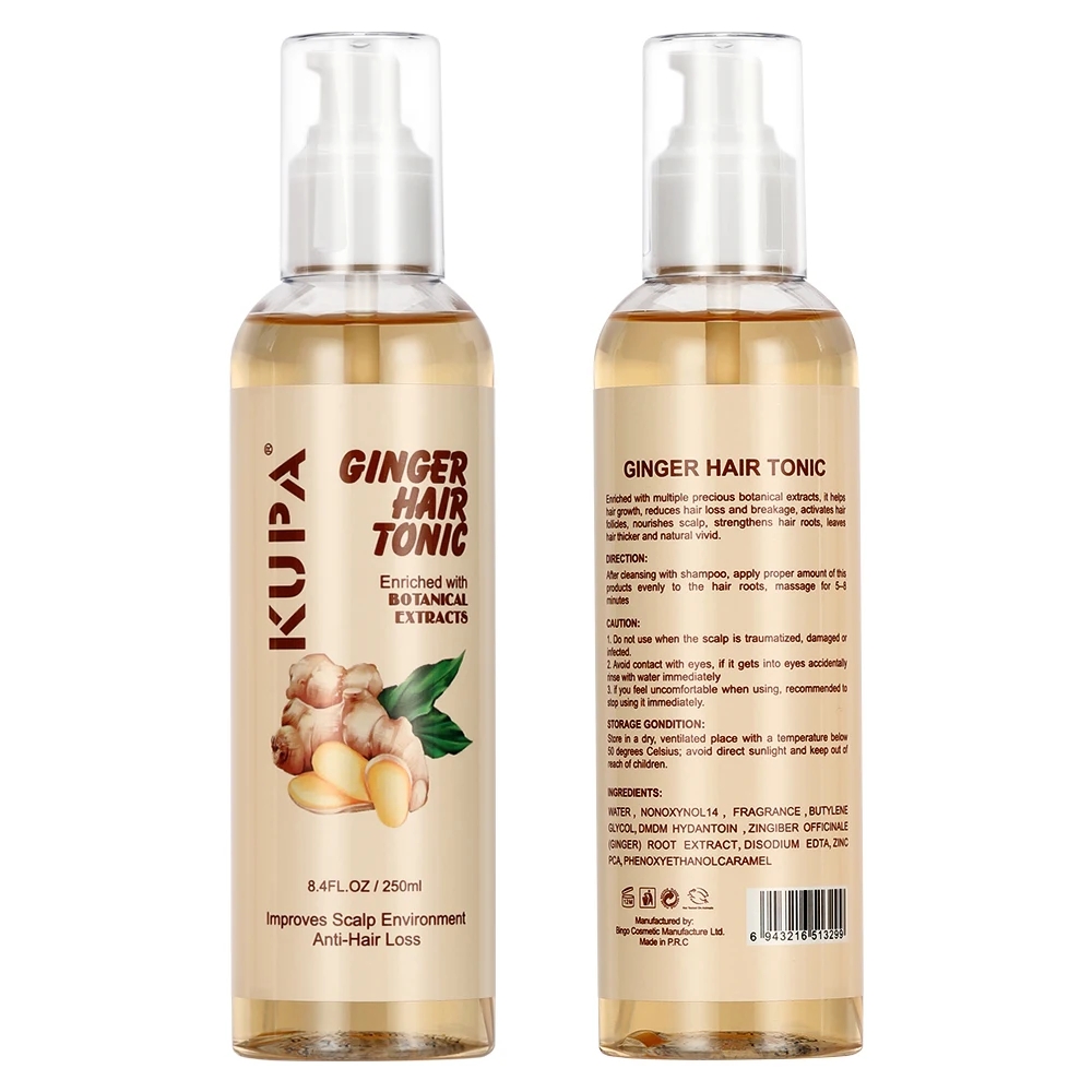 KUPA лидер продаж натуральный экстракт имбиря ингредиент уход за волосами лечение быстрее полный рост волос тоник