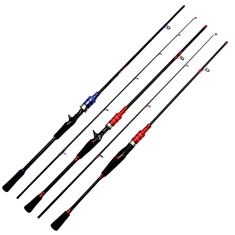 Two-Section 1.8m 2.1m 2.4m Carbon Fiber Glass Spinning Lure Fishing Rod Reel Combo for Fly Fishing on the River