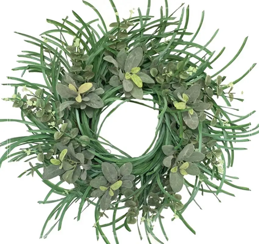 
Plastic Green Tea Leaves Wreath Decorative Flowers Wreaths Artificial With Great Price 