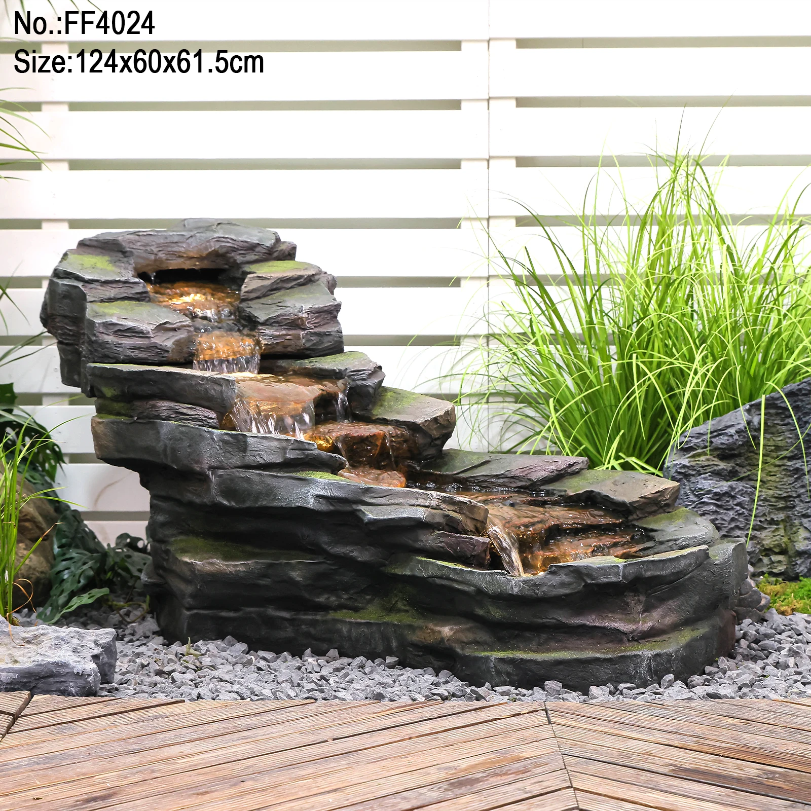 Home Decoration Indoor Outdoor Water Feature Fountains Pet Garden Water Fountain Rock Garden Resin Craft Fountain