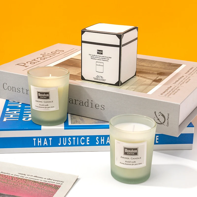 Custom Private Label Wedding Gift Handmade Luxury Glass Jar 100% natural soy wax Aromatherapy Candle For Home Decoration