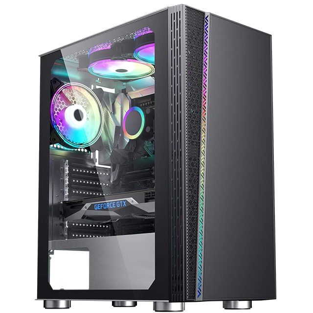 Manufacturer CPU Casing Computer Cabinet Chassis Mid Tower Atx PC Gaming Computer Case With Tempered Glass
