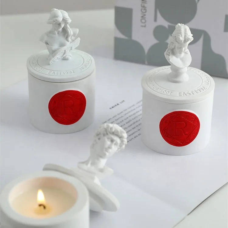 Stocked High Quality Art Statue Gift Box Packed Soy Wax Aromatherapy Cup Home Decoration Scented Candle Set