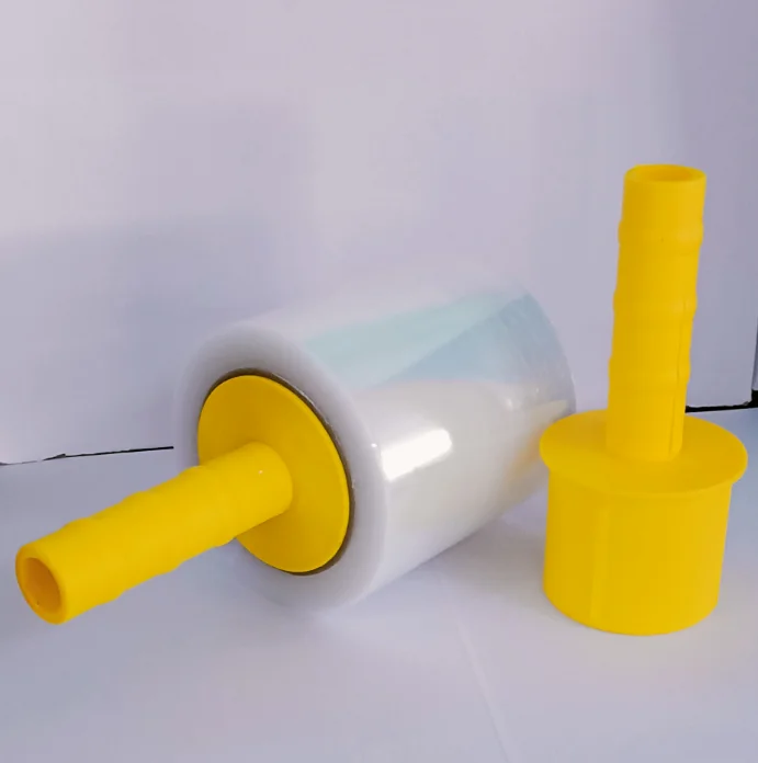 Mini Stretch Roll White Color Black Yellow Plastic Handle for Wraps Dispenser