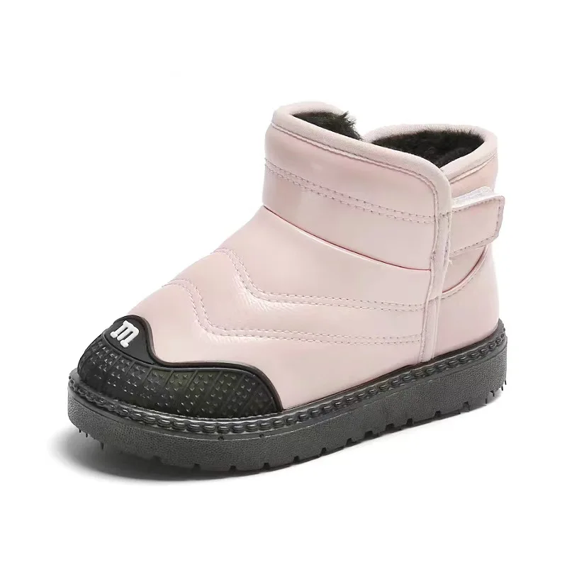 2023 Winter New Style Comfortable Outdoor Slip On Walking Boy Girls Inside Fur Flat Boots For Toddler