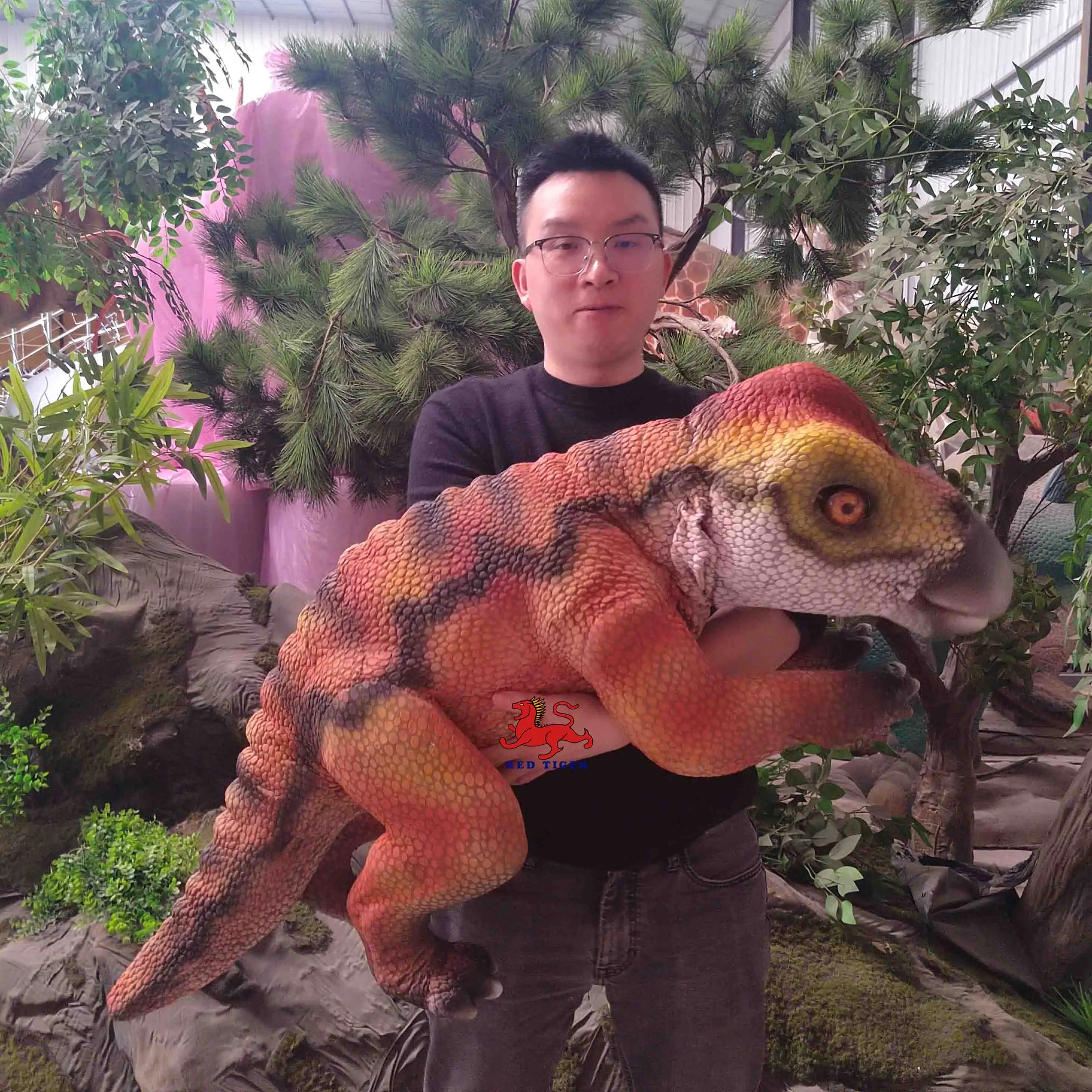 Small Animatronic Dinosaurs Hand Puppet Raptor Baby Dino