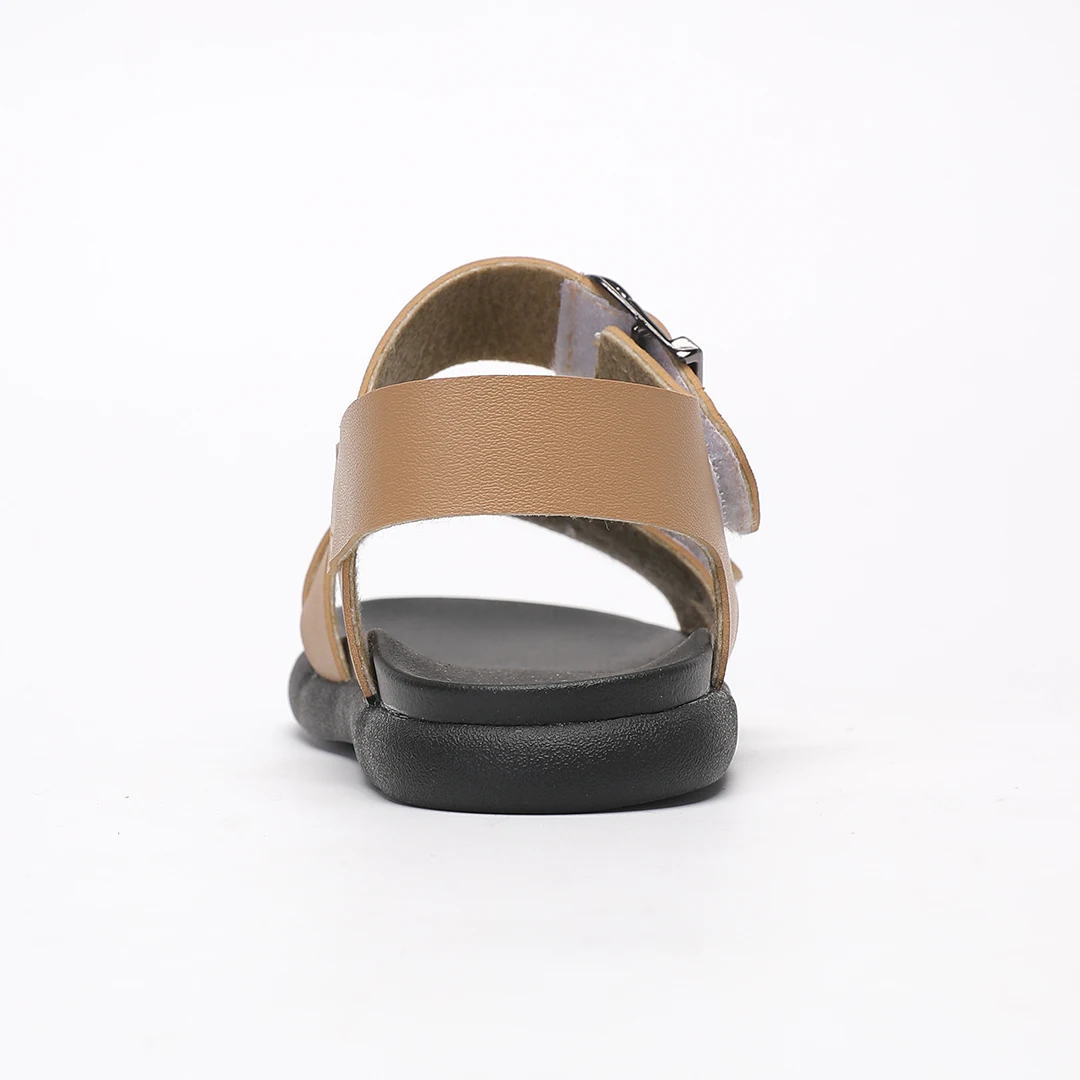 Fashionable Summer Student Beach Sandals shoes for Boys New Kids leather material sandals buckle strap flat feature sandals