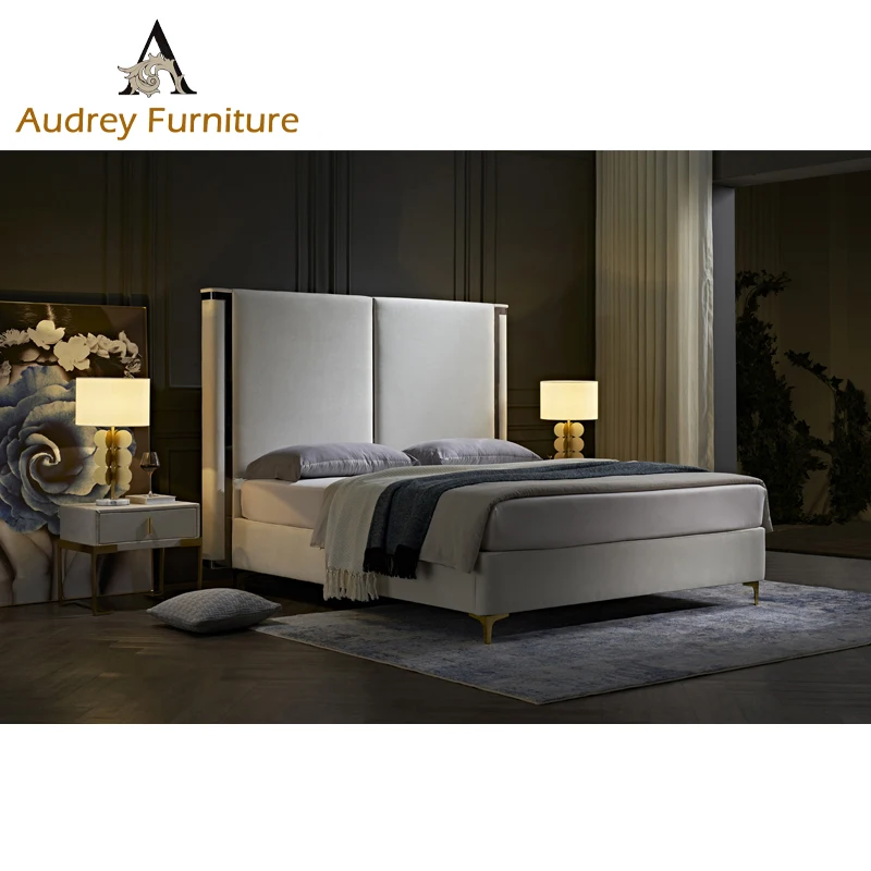 Audrey turkish luxury full king size bed frame bedroom furniture set queen size design furniture up-holstered beds