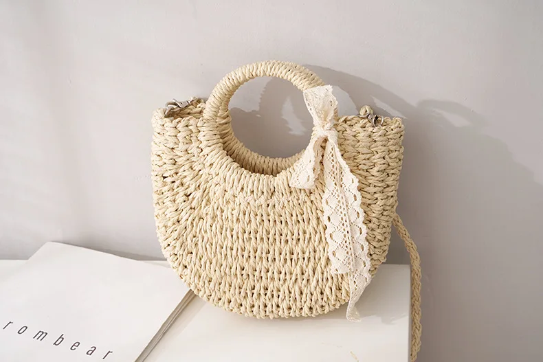 New Arrival Autumn Yarn Cute Wallpaper Leather Handbag Women 6 In 1 Set Handbags For Lady Woven Grass Bag