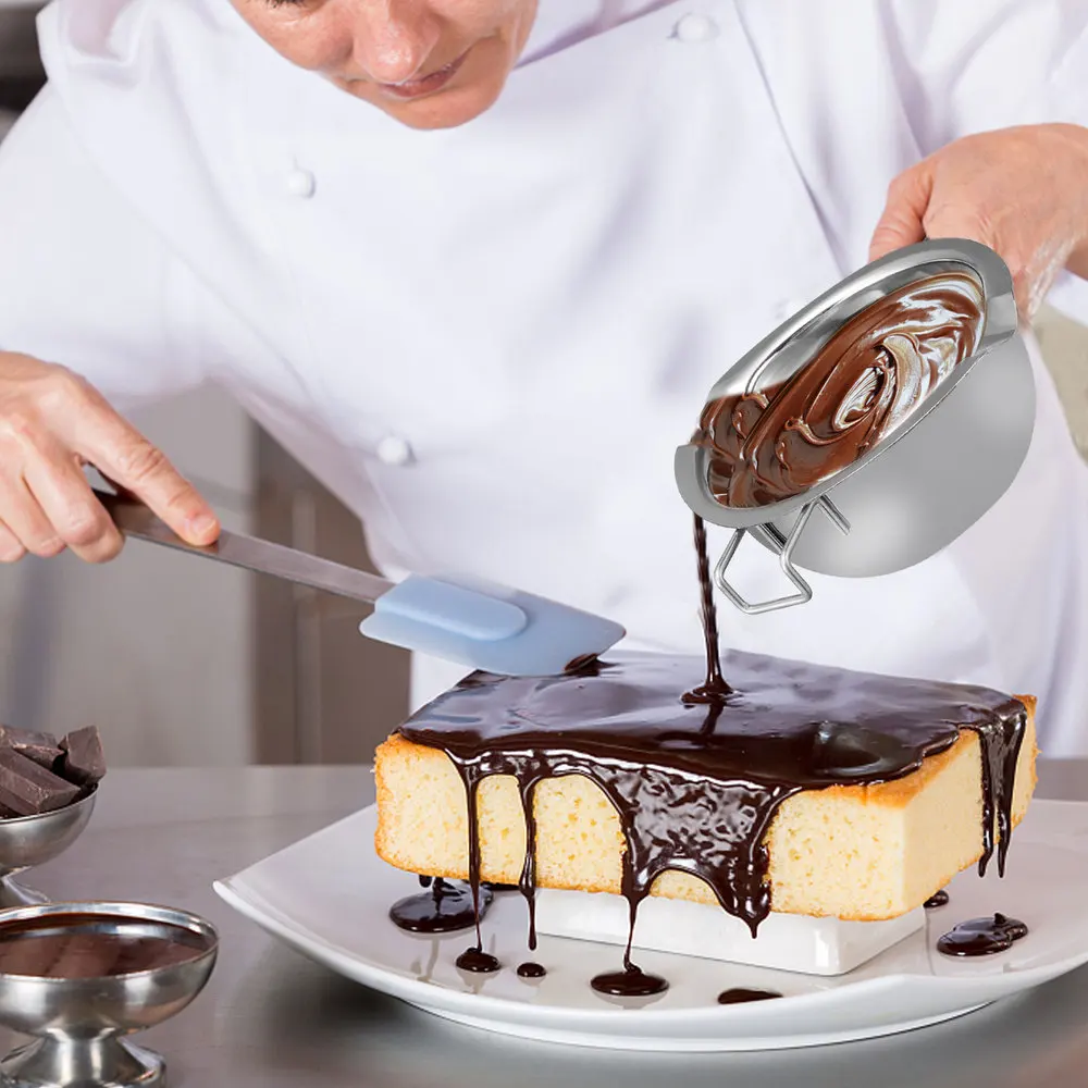 Best Sellers Stainless Steel Double Boiler Pot Long Handle Wax Melting Pot Set For Chocolate Butter