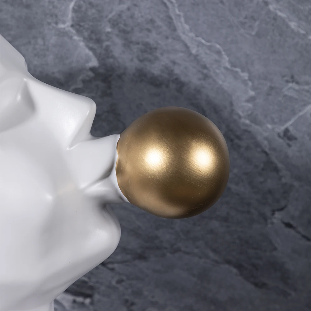 Белая Художественная Скульптура человеческого лица, декоративное настольное украшение, аксессуары для дома, современные статуи, предметы для дома, керамическое украшение