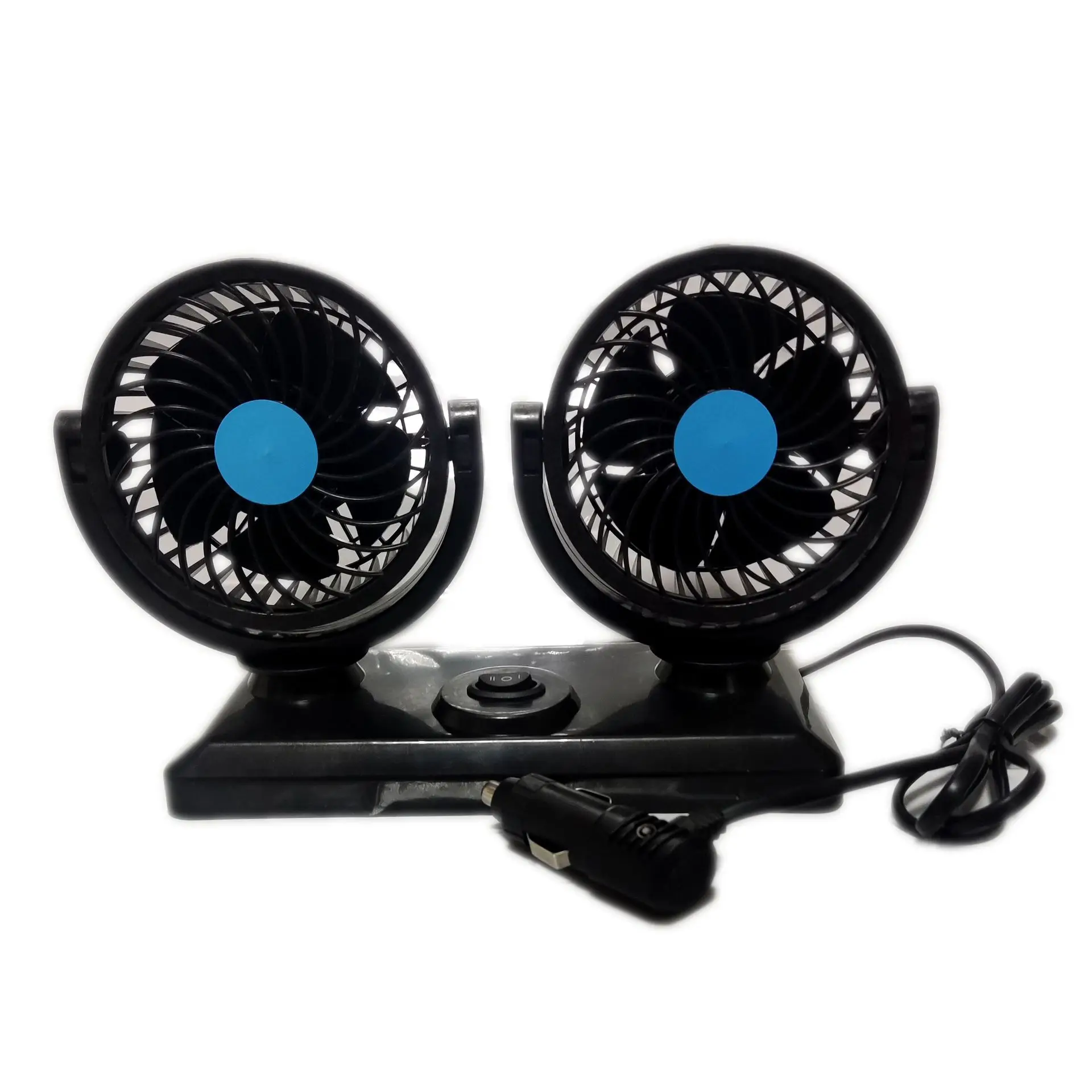 Hot Selling Car Cooling Fan Double Head Fan Interior Electric 5V 12V 24V 360 Degree Rotating Car Fan for Car Accessories