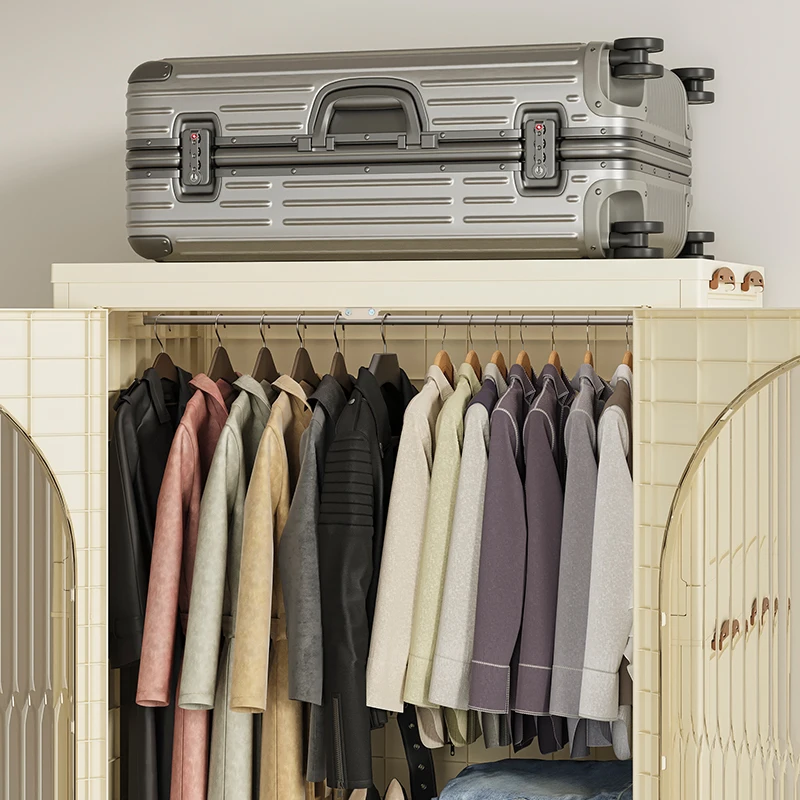 LVCAT Modern Large Capacity Foldable and Movable PP Cabinet Household Bedroom Wardrobe for Clothes Closet Furniture