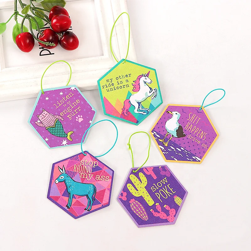 Custom high quality logo cute paper card clean the smell car air fresheners