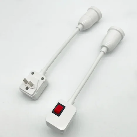 Plug-in LED Nightlight E27 with Switch Universal Cap and Bulb Changeover Holder Table Lamps Gold Glass DC Industrial Modem ABS