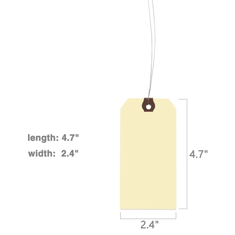 Wholesale 120x60mm Wired Manila Shipping Paper Tags with Wires