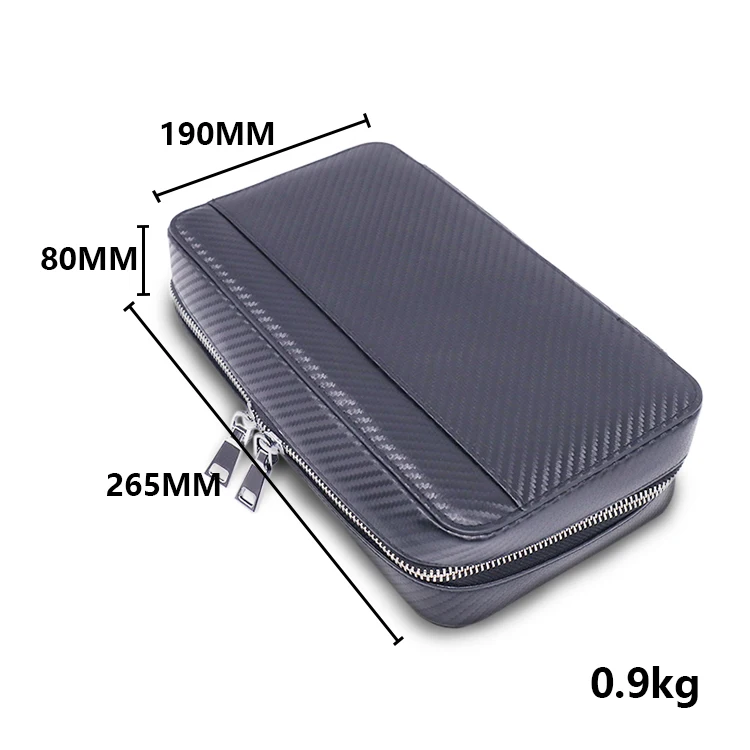 Manufacturer wholesale suitcase tube cedar wood cigar slot leather cigar case