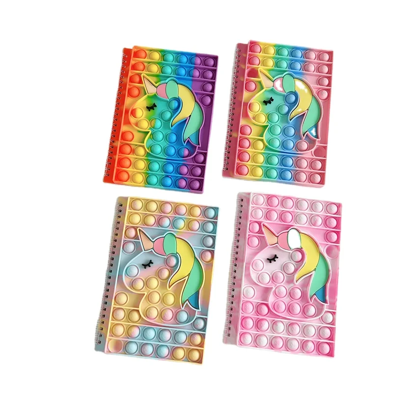 Pop it kawaii unicorn notebook stationery for kids back to school
