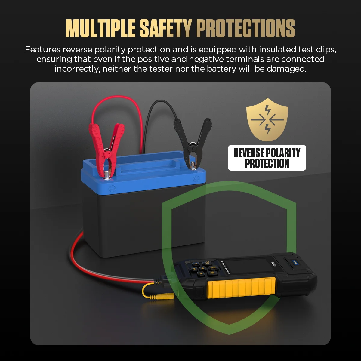 AUTOOL Digital 12v 72v Automotive Lithium Ion Impedance Capacity Deep Cycle Voltage Meter Car Battery Tester Fit For Lancol