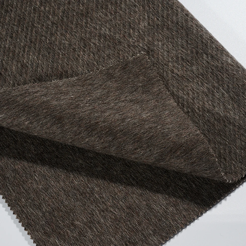 Double Sided Alpaca Wool Fabric 100% Quality 80% Wool 5% Alpaca 5% Camel 10% Synthetic Fibers for Jackets for Coats