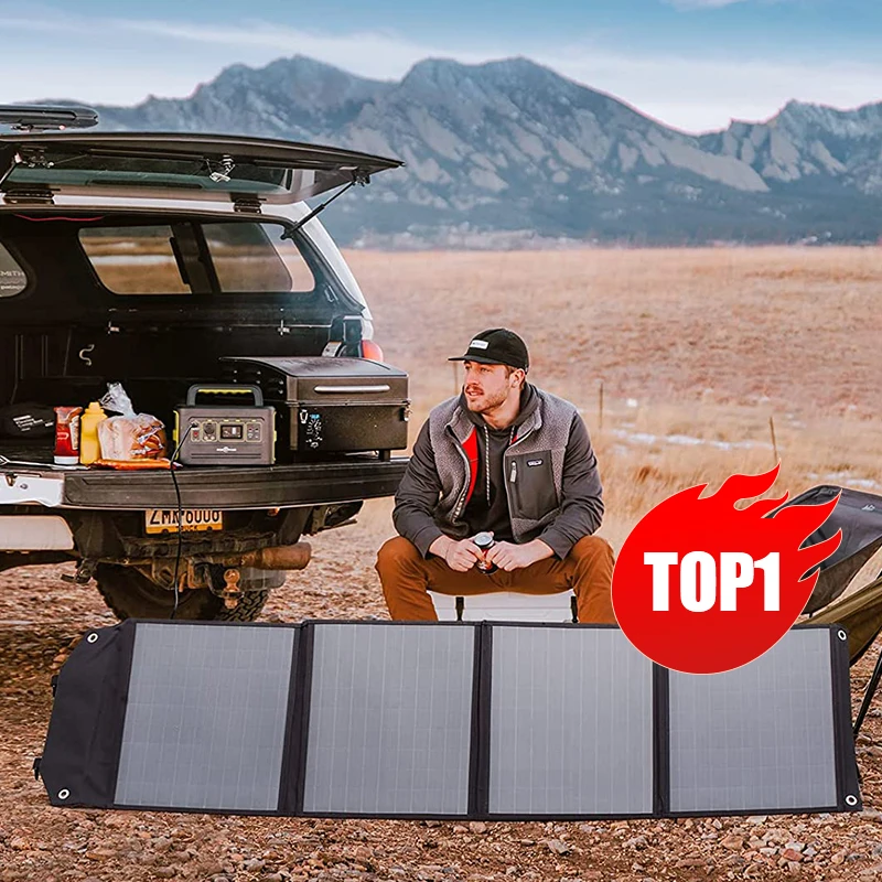 High Efficiency Monocrystalline Solar Cell Mini Portable 50W 100W Foldable Solar Panel Kit for Hiking Camping Battery Charger