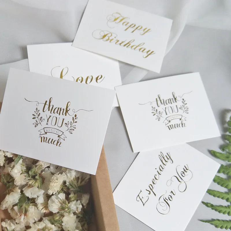 Custom Thank You Card Thick Paper Virious Styles Greeting Birthday Cards for small business With Foil Logo