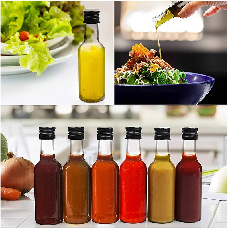 Empty Transparent Custom Mini Plastic Liquor Bottle PET Woozy Bottles 50ml 150ml Chilli Sauce Bottles with Cap