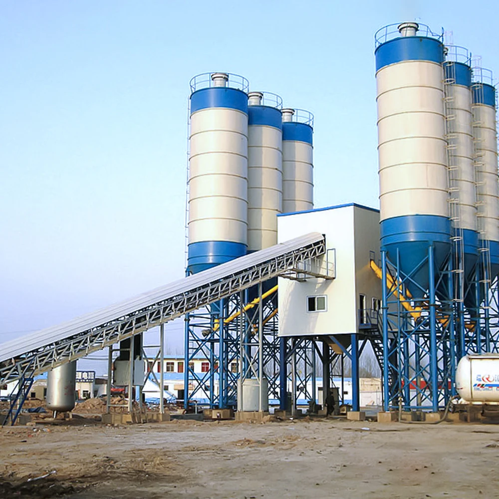 HZS 50 m3/h Automatic concrete plant with lifting hopper electric
