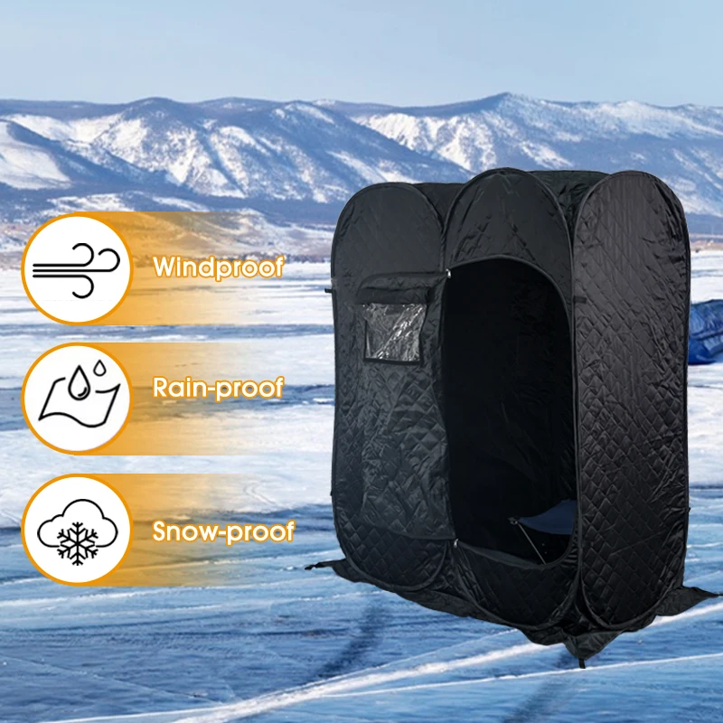 Outdoor Sauna Steam Room 2 Persons Tent for Outdoor Ice Fishing Dry Steam Sauna Ice Cube Fishing Shelter Tent