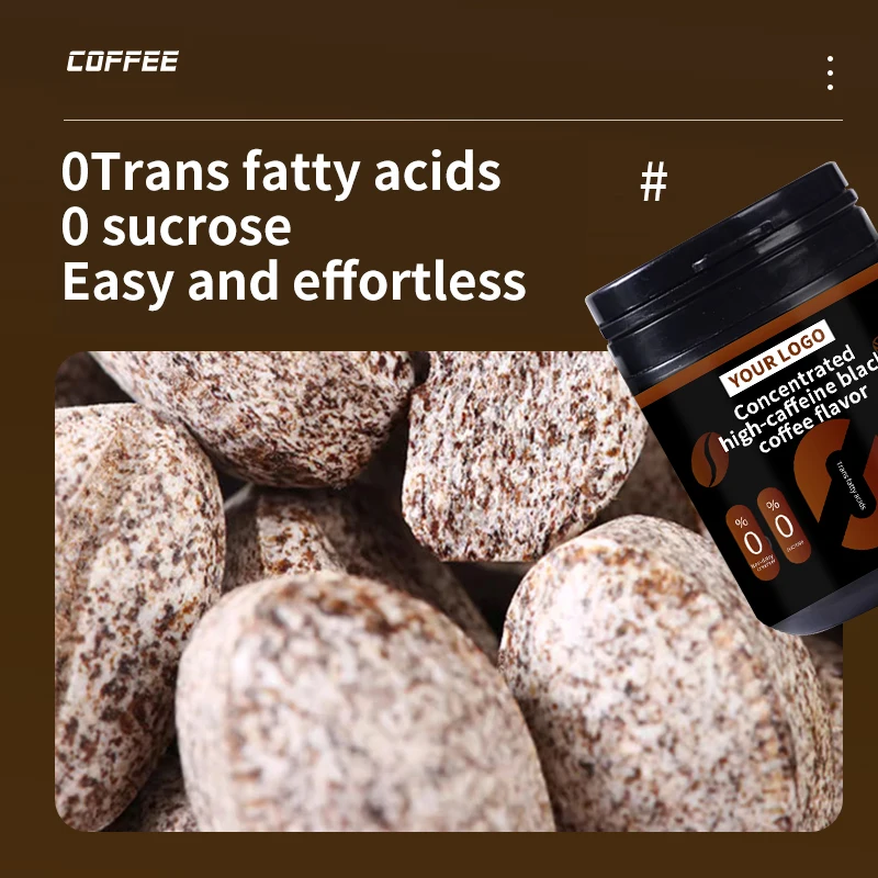 OEM/RTS Instant Coffee Neutral Taste Go Relax Packaged in Box Concentrated High-caffeine Black Coffee Tablet Candy