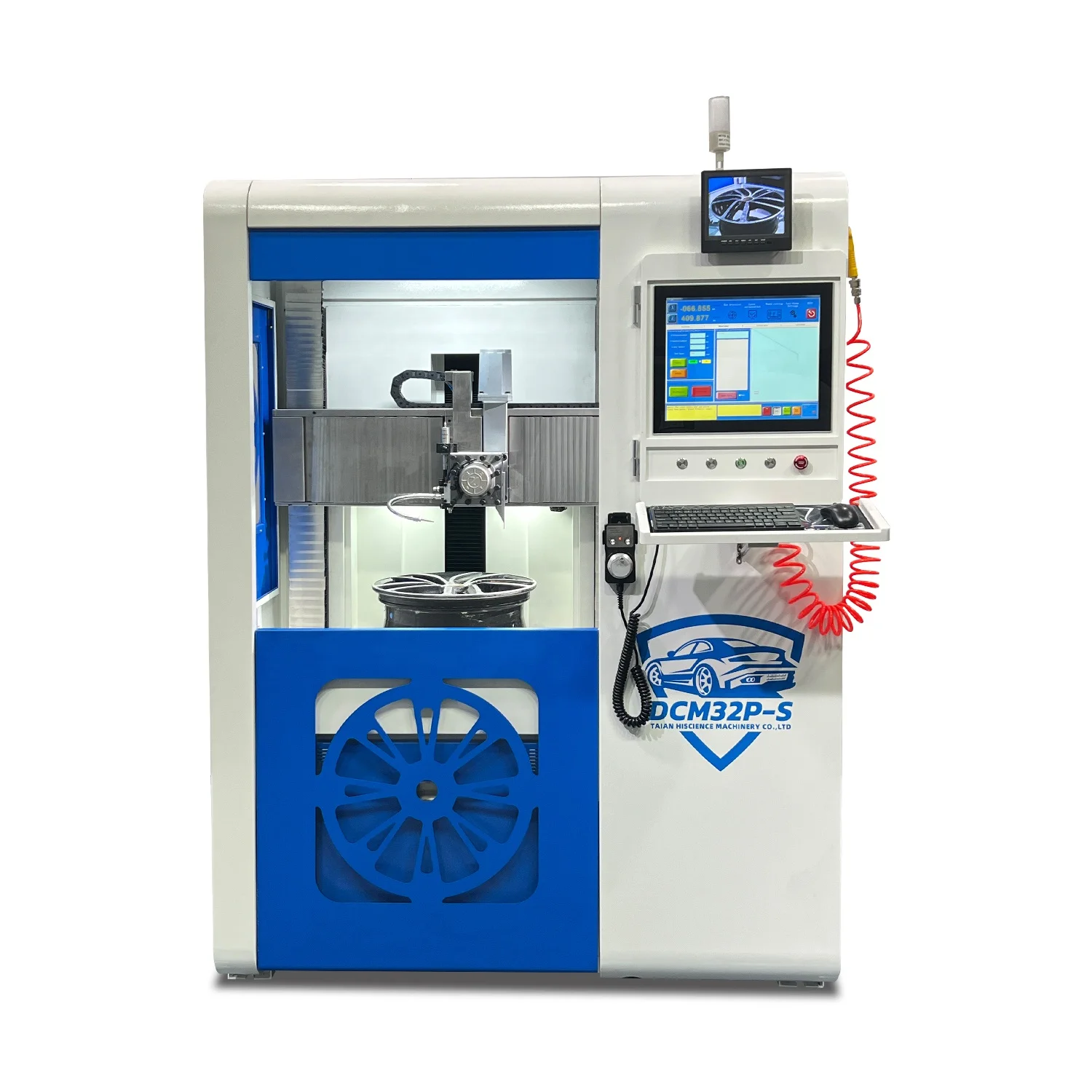 2022 New vertical alloy wheel diamond cutting machine wheel repair lathe machine for sale DCM32P-S