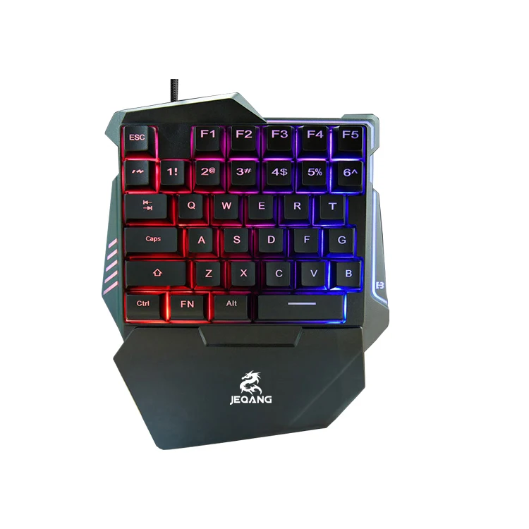 JEQANG Factory Wholesale JK-911 one hand the keyboard mini gaming keyboard wired backlit suitable for computer
