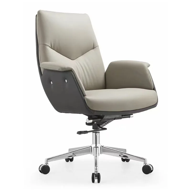 Luxury leather computer chair for long sitting comfortable office chair Ergonomic back home book for reclining boss chair