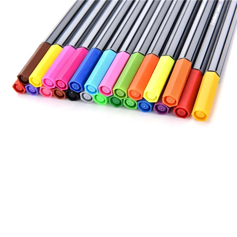 Fineliner Color Pen Set Ink Colored 0.4mm Liner Brush Micron for Calligraphy Graffiti Art Marker Pen Drawing Black