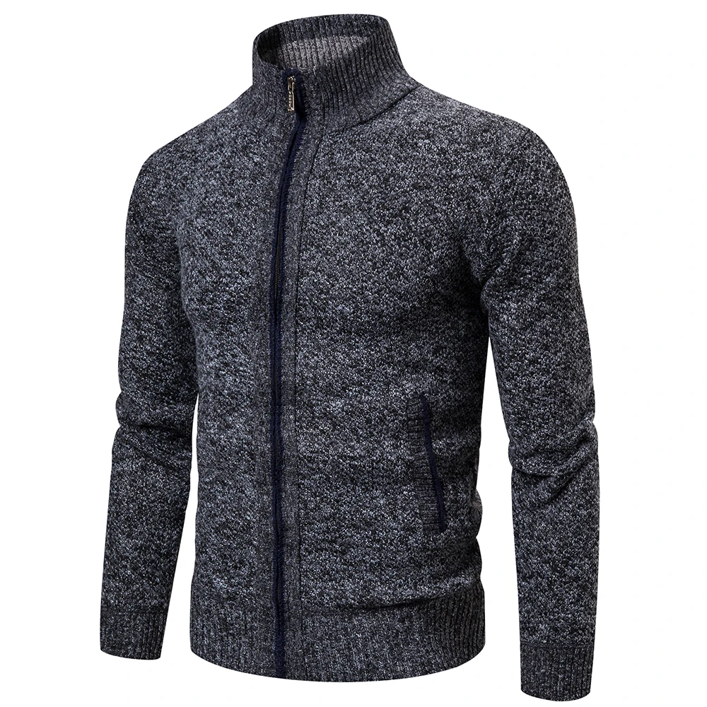 Men thick winter cardigan sweater warm fashion outdoor zipper jacket sweater in stock ready to ship