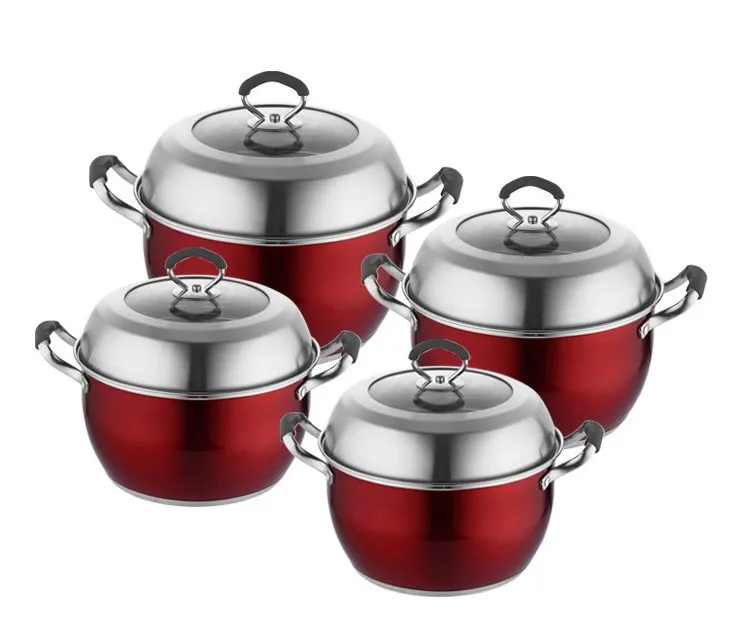 Stainless Steel Pot and Pans Set, Cooking Pots Stainless Steel Cookware Set,Heats Quickly ,Suitable for Stove Kitchen