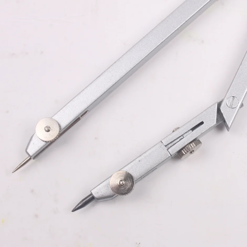 Math Geometry Kit Multi Functional Drawing Compasses 9PCS Set School Students Safety Metal Compass Set