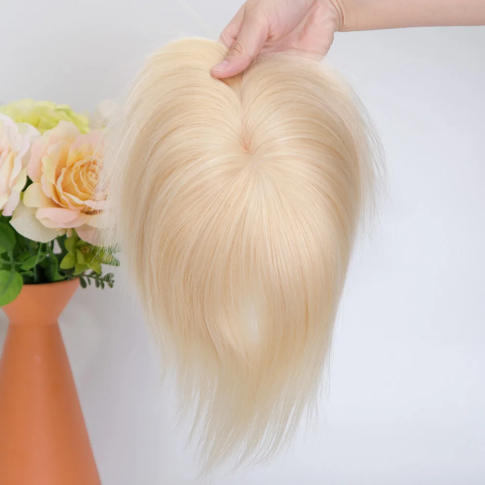 Short mono base toppers European virgin human hair topper for women