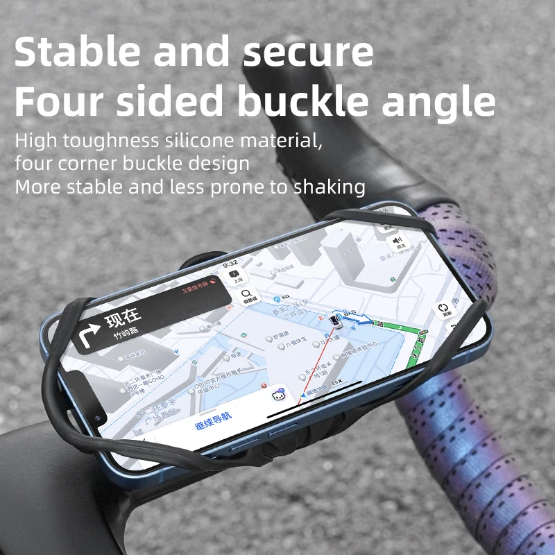Universal Silicone Bike Phone Holder Bicycle Motorcycle Phone Mount Holder Handlebar Cell Phone Clamp
